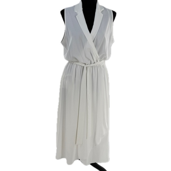 Sheike Australia White Sheer Faux Wrap Sleeveless Midi Dress Size AU 12, US 8 - Picture 1 of 16